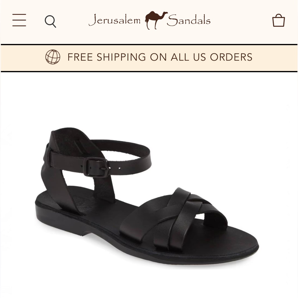 Black Leather Sandals. Jerusalem Chloe Sandals. Handmade Leather Sandals.